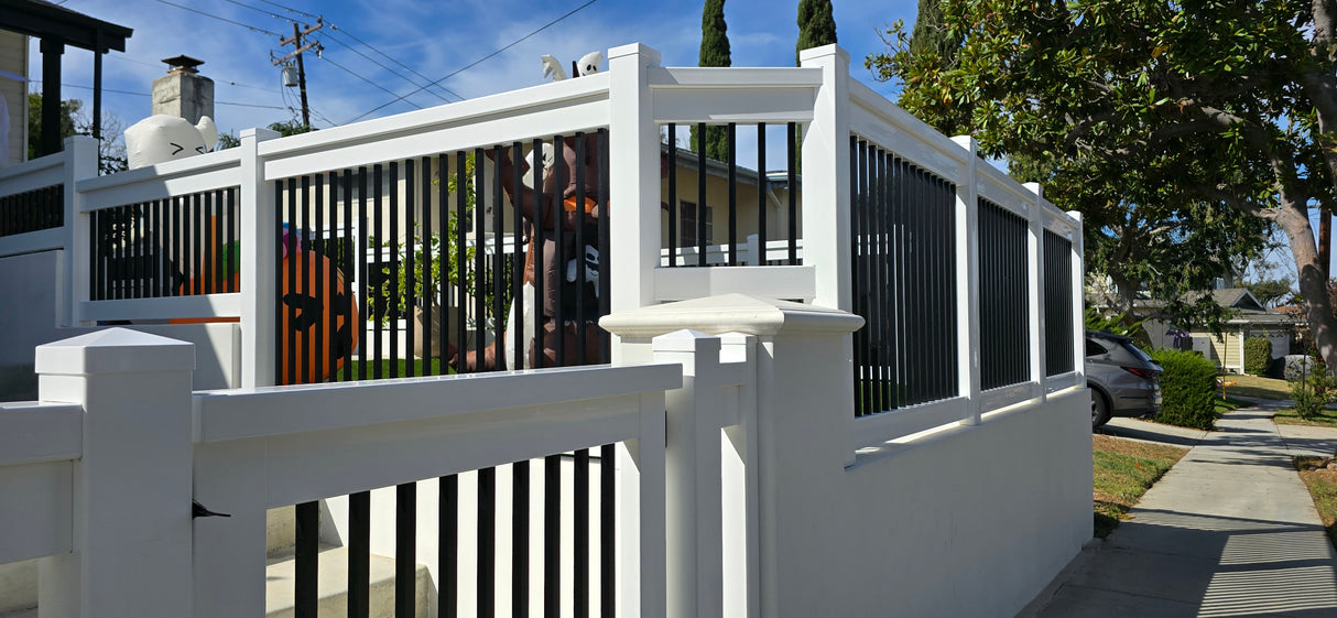Traditional Picket Railing W/ Black aluminum picket - Redondo - 36" - 42" tall